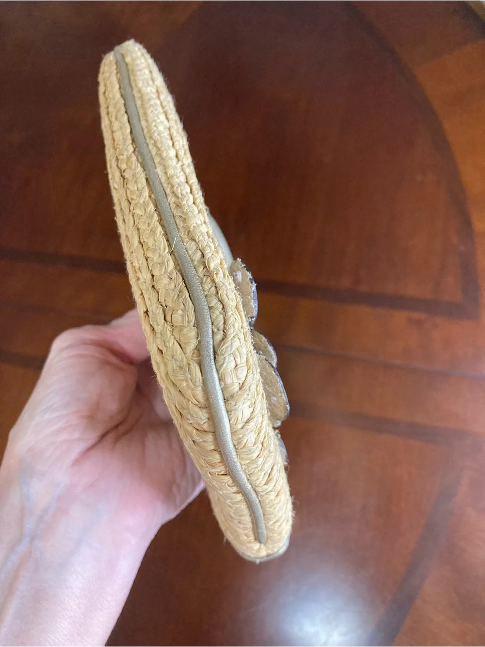 Coach Vintage Bleecker Woven Straw Floral Appliqué Wristlet - Very Rare - EUC